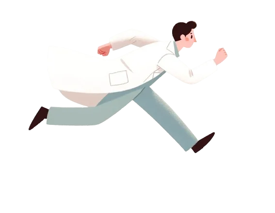 Runing-PCP Main picture of a primary care provider running to the patient.